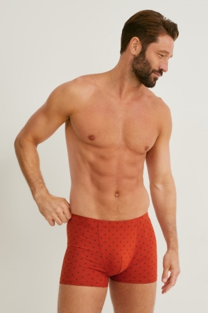 C&A Multipack Of 3 Trunks Organic Baumwoll Lycra® Unterwäsche Herren Dunkelorange | KMGCN-3185
