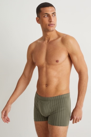 C&A Multipack Of 3 Trunks Organic Baumwoll Unterwäsche Herren Dunkelgrün | QZTCA-9852