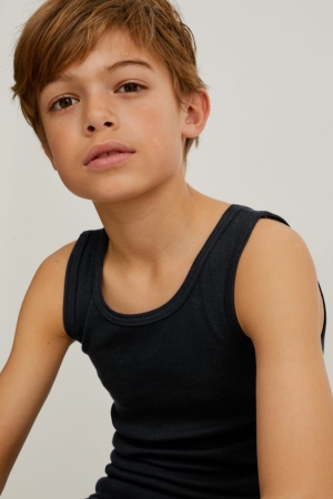 C&A Multipack Of 3 Vest Organic Baumwoll Unterwäsche Jungen Dunkelblau | EMSXG-8627