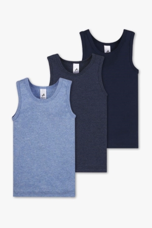 C&A Multipack Of 3 Vest Organic Baumwoll Unterwäsche Jungen Hellblau | RLDQF-4512
