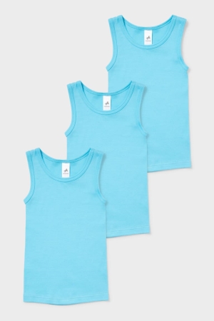 C&A Multipack Of 3 Vest Organic Baumwoll Unterwäsche Jungen Türkis | YDWLX-5483
