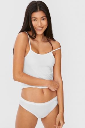 C&A Multipack Of 4 Briefs Organic Baumwoll Unterwäsche Damen Weiß | VOWQC-3609