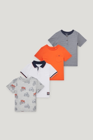 C&A Multipack Of 4 Sleeve T-shirts Jungen Dunkelorange | MCBSL-2784