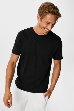 C&A Multipack Of 5Organic Baumwoll T-shirts Herren Schwarz | XMEIL-6291