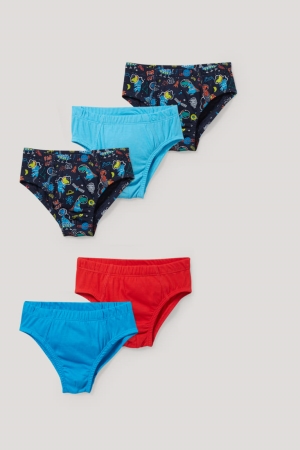 C&A Multipack Of 5 Briefs Organic Baumwoll Unterwäsche Jungen Blau | IGSFT-6489