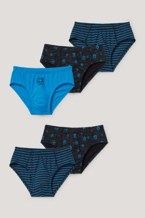C&A Multipack Of 5 Briefs Organic Baumwoll Unterwäsche Jungen Blau | MDJRN-0948