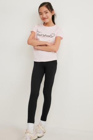 C&A Multipack Of 5 Leggings Hosen Mädchen Schwarz | ZKJND-1472