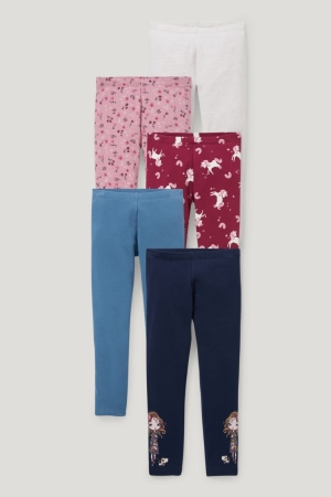 C&A Multipack Of 5 Thermal Leggings Hosen Mädchen Dunkelblau | GVUZP-1290