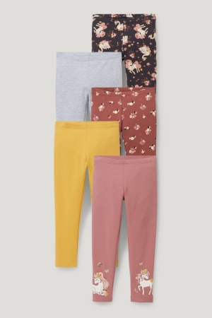 C&A Multipack Of 5 Thermal Leggings Hosen Mädchen Koralle | ZSIDM-9842