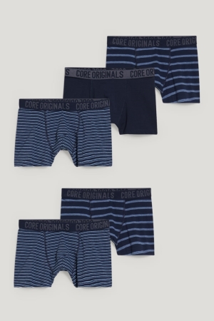 C&A Multipack Of 5 Trunks Organic Baumwoll Unterwäsche Jungen Dunkelblau | FXADZ-3182
