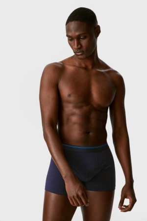 C&A Multipack Of 5 Trunks Organic Baumwoll Lycra® Unterwäsche Herren Dunkelblau | RYELX-2740