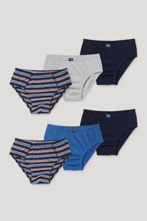 C&A Multipack Of 6 Briefs Organic Baumwoll Unterwäsche Jungen Dunkelblau | BCLOQ-1546