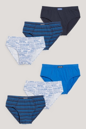 C&A Multipack Of 6 Briefs Organic Baumwoll Unterwäsche Jungen Dunkelblau | JGNQM-0294