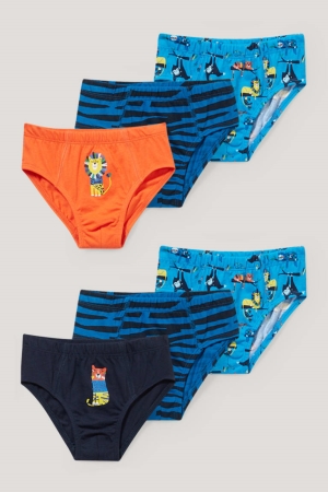 C&A Multipack Of 6 Briefs Organic Baumwoll Unterwäsche Jungen Blau | NHLPA-3584