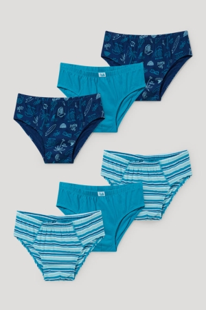 C&A Multipack Of 6 Briefs Organic Baumwoll Unterwäsche Jungen Dunkelblau | OPDYL-2791