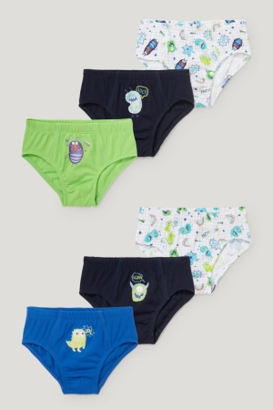 C&A Multipack Of 6 Briefs Organic Baumwoll Unterwäsche Jungen Blau | XKHDB-7429
