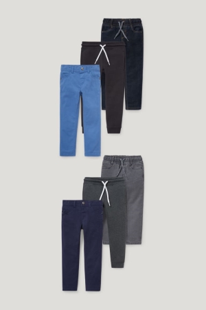 C&A Multipack Of 6, Thermal And Joggers Slim Fit Jeans Jungen Schwarz | XVFAP-5489