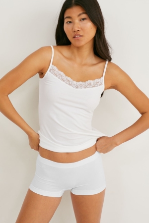 C&A Multipack Of 7 Hipster Briefs Seamless Unterwäsche Damen Weiß | PTFLW-8605