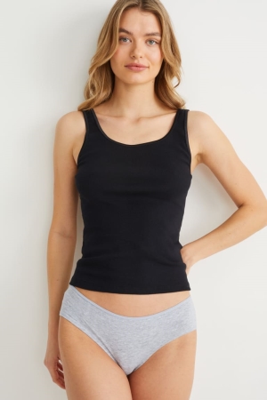 C&A Multipack Of 7 Hipster Briefs Unterwäsche Damen Grau Schwarz | BLWIZ-6071
