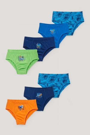 C&A Multipack Of 7 Jurassic World Briefs Organic Baumwoll Unterwäsche Jungen Hellblau | WIOXB-1529