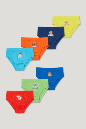 C&A Multipack Of 7 Paw Patrol Briefs Organic Baumwoll Unterwäsche Jungen Rot Gelb | QAJFN-2684