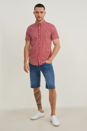 C&A Mustang Denim Bermuda Chicago Kurze Hose Herren Blau Hellblau | LFKHV-1795