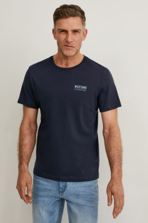 C&A Mustang T-shirts Herren Dunkelblau | ENIWU-3978