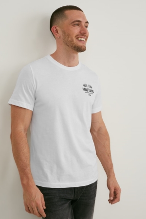 C&A Mustang T-shirts Herren Weiß | LSOZX-9537