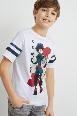 C&A My Hero Academia Sleeve T-shirts Jungen Weiß | BIZTO-1842