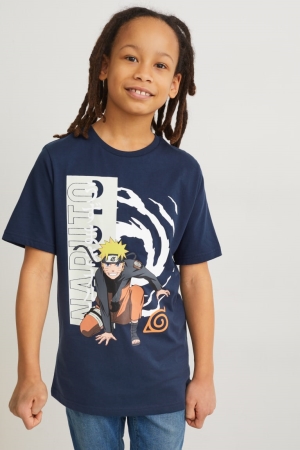 C&A Naruto Sleeve T-shirts Jungen Dunkelblau | KBYGM-8279