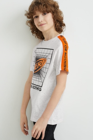C&A Nerf Sleeve T-shirts Jungen Schwarz Grau | VMEWB-6143