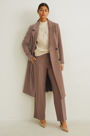 C&A New Wolle Blend Mäntel Damen Beige | FYPDC-0712