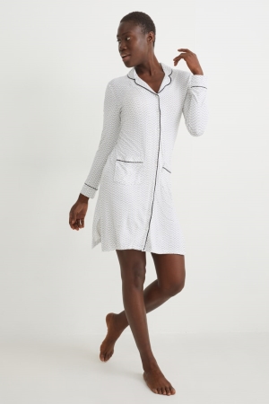 C&A NightPatterned Nachtwäsche Damen Dunkelgrau | RVAME-3794