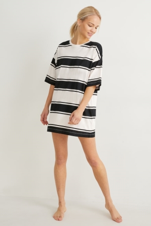 C&A NightStriped Nachtwäsche Damen Hellbeige | DCYPI-1962