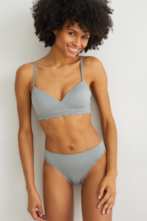 C&A Non-wired Bra Demi Gepolstert Seamless Lycra® Unterwäsche Damen Grün | OBTUP-4130