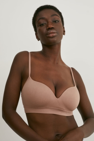 C&A Non-wired Bra Gepolstert Seamless Unterwäsche Damen Nougat | GLTIR-6213