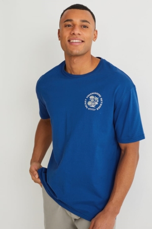 C&A Organic Baumwoll Cradle To Cradle Certified® Gold T-shirts Herren Blau | GHQJX-7095