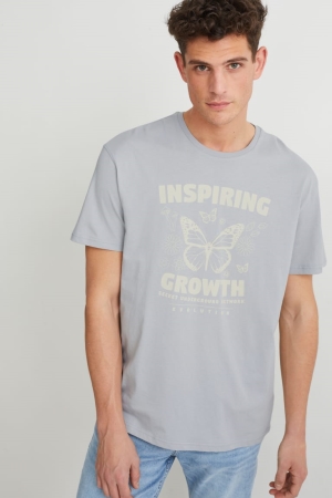 C&A Organic Baumwoll Cradle To Cradle Certified® Gold T-shirts Herren Hellblau | YNLWM-7043