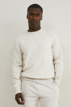C&A Organic Baumwoll Sweatshirts Herren Creme | IMXRU-9841
