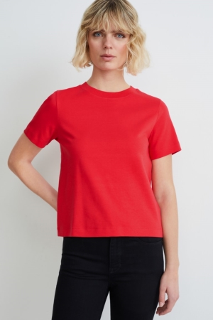 C&A Organic Baumwoll T-shirts Damen Rot | TBONG-3820