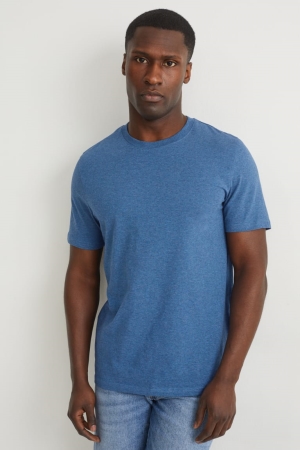 C&A Organic Baumwoll T-shirts Herren Dunkelblau | WMIDT-6823