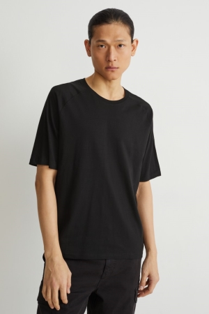 C&A Organic Baumwoll T-shirts Herren Schwarz | KWRQZ-4239