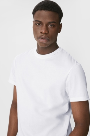 C&A Organic Baumwoll T-shirts Herren Weiß | OPVMU-1847