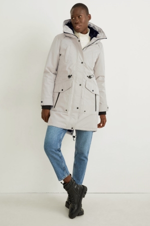 C&A Parka With Hood Mäntel Damen Creme | WMDTR-7652