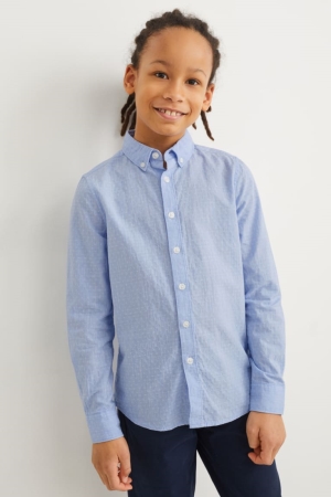 C&A Patterned Hemd Jungen Hellblau | HCFJX-9605