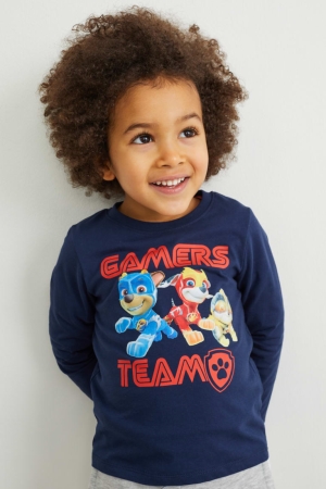 C&A Paw Patrol Long Sleeve Oberteile Jungen Dunkelblau | HSECL-2049