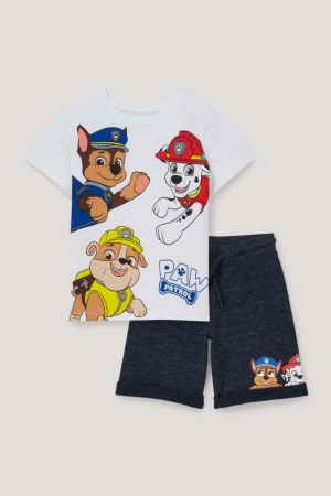 C&A Paw Patrol Set Sleeve And Sweat 2 Piece T-shirts Jungen Weiß | QBJEM-0572
