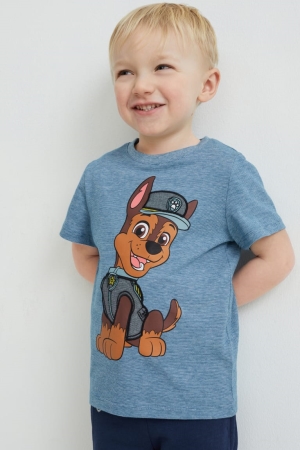 C&A Paw Patrol Sleeve With In-conversion Baumwoll T-shirts Jungen Blau | JBETP-3240