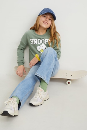 C&A Peanuts Set And 2 Piece Oberteile Mädchen Hellgrün | GISEV-0371