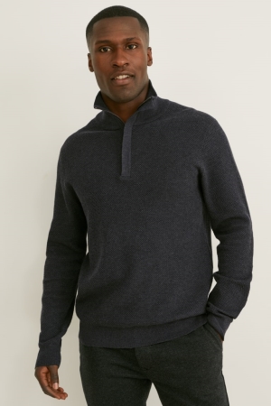 C&A Pima Baumwoll Jumper Herren Dunkelgrau | MXQCU-3568